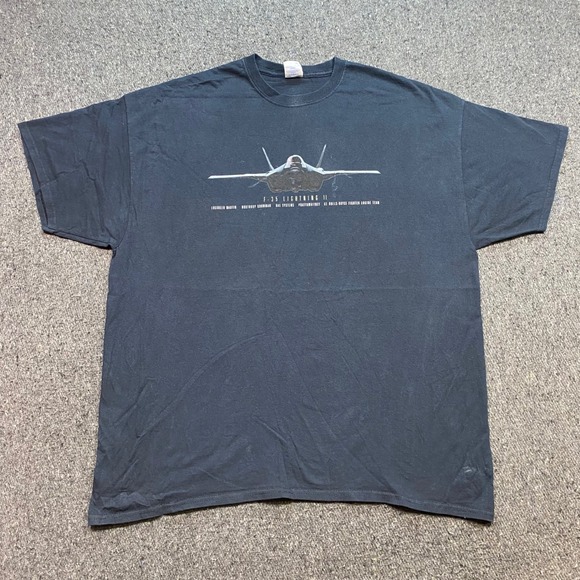 F-35 Lightning II Fighter Jet TShirt Sz 2XL Mens Black Lockheed Martin Graphic